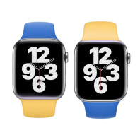 Патриотический ремешок на Apple watch 38/40/41mm Sport Band S/M Yellow / Capri blue Патриотический ремешок на Apple watch 38/40/41mm Sport Band S/M Yellow / Capri blue